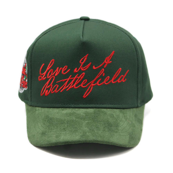 Forest Green Love Is A Battlefield Baseball Cap