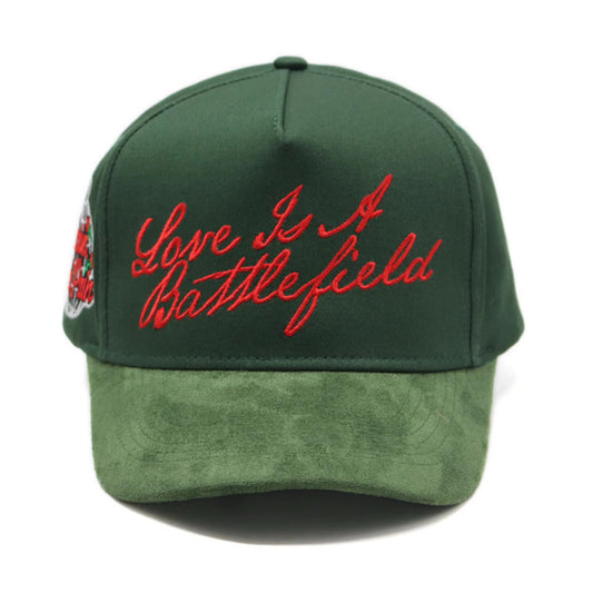 Forest Green Love Is A Battlefield Baseball Cap